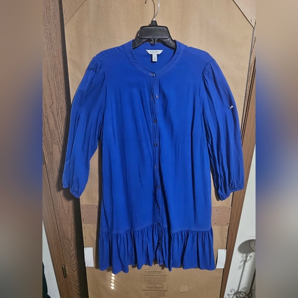 Blue Button-Up Dress - Picture 1 of 6